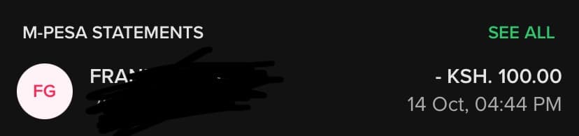 M-Pesa See All Button